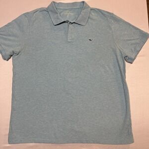 Vineyard Vines Men's Blue Polo Shirt L Short Sleeve Collared
